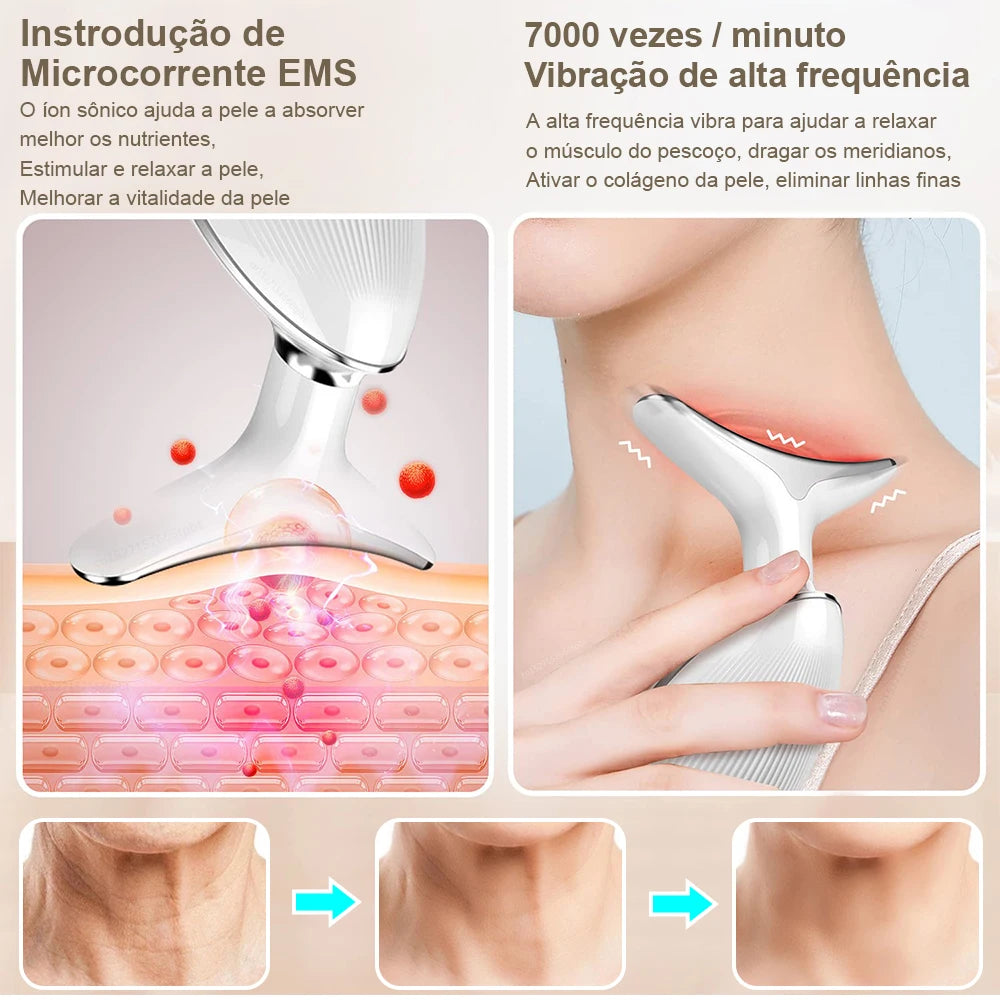 Rejuvenesça Sua Pele com o Massageador de Beleza para Pescoço – 7 em 1